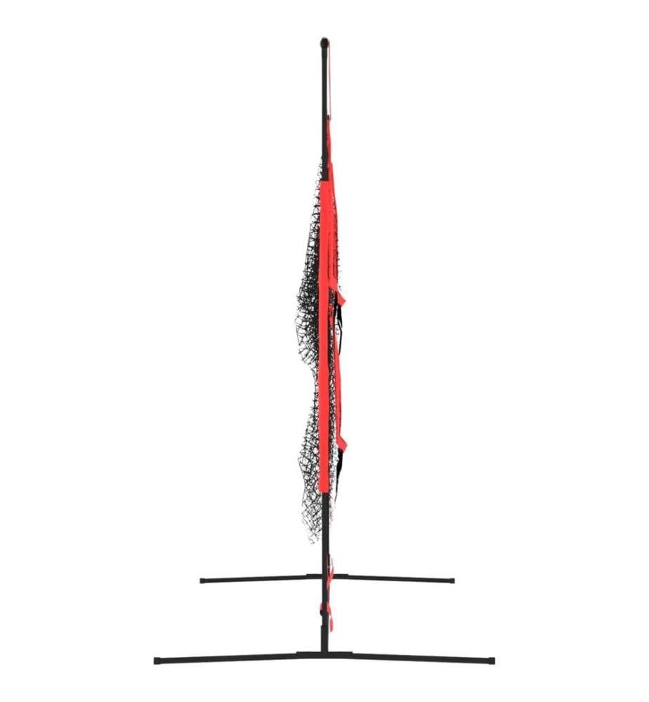 Baseball-Netz Tragbar Schwarz und Rot 183x105x183 cm Polyester