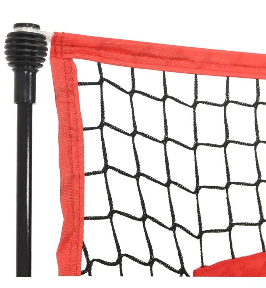 Baseball-Netz Tragbar Schwarz und Rot 183x105x183 cm Polyester