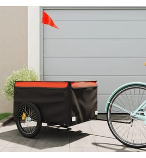 Remorque de vélo noir et orange 45 kg fer