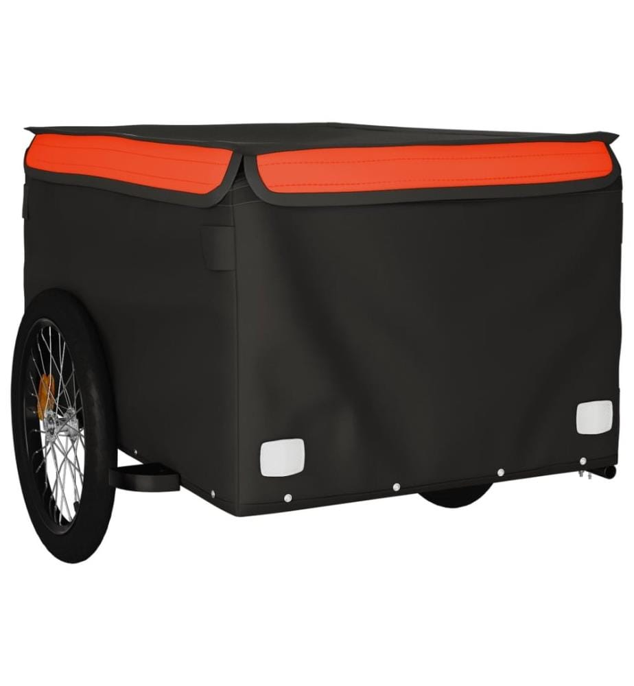 Remorque de vélo noir et orange 45 kg fer