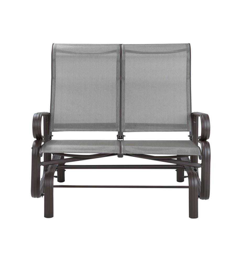 Banc de jardin BORGIO 114 cm Métal Marron/gris