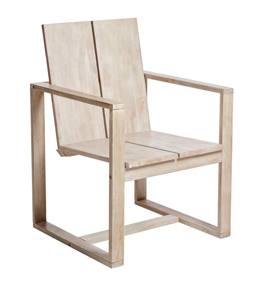 Lot de 2 chaises de jardin avec coussins AZZANELLO Acacia Blanc cassé