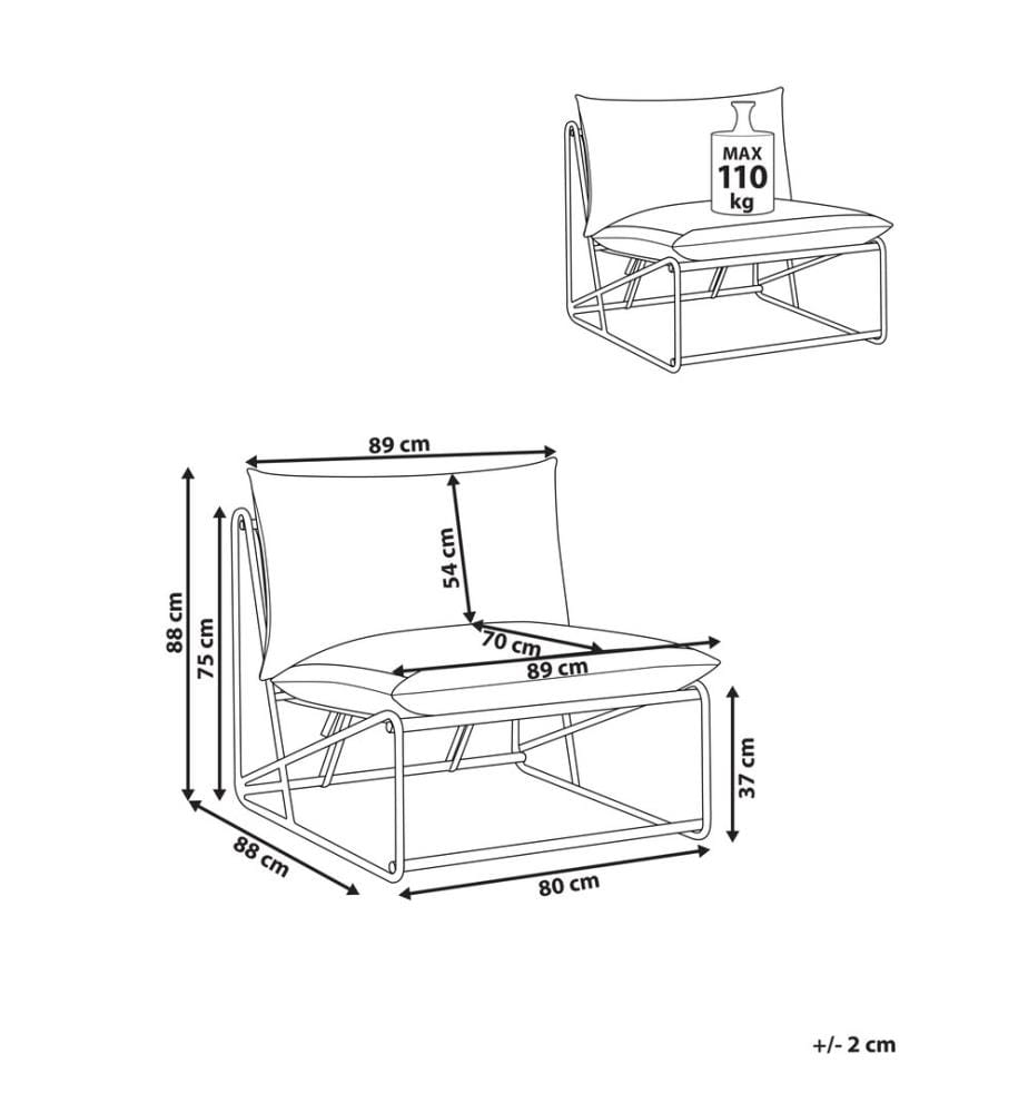 Stuhl mit Sitzkissen PICO Metall Grau