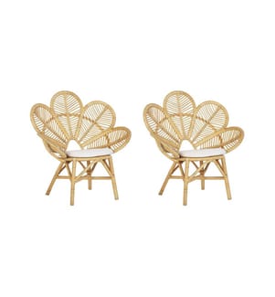 Lot de 2 chaises paon FLORENTINE Rotin Naturel