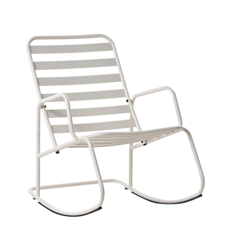 Fauteuil à bascule de jardin TURI Métal Blanc cassé