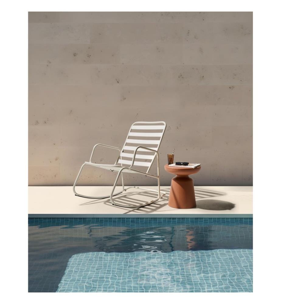 Fauteuil à bascule de jardin TURI Métal Blanc cassé
