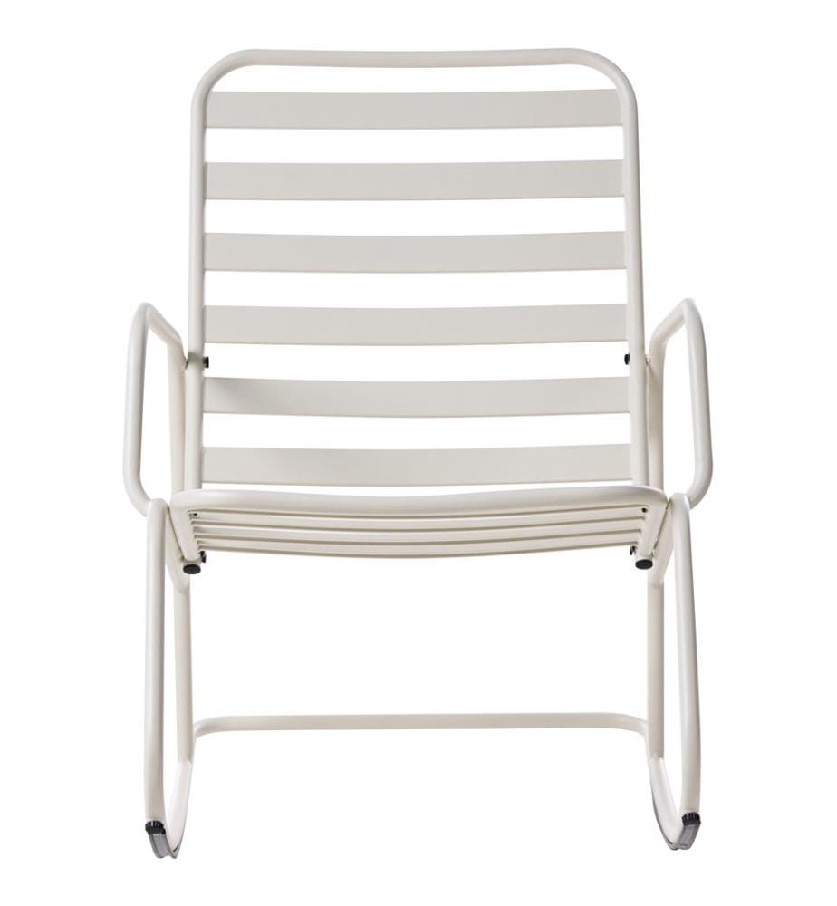 Fauteuil à bascule de jardin TURI Métal Blanc cassé