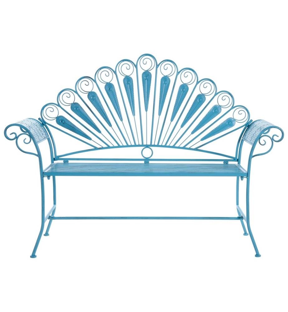 Panchina da giardino PAVIA 146 cm Metallo Blu