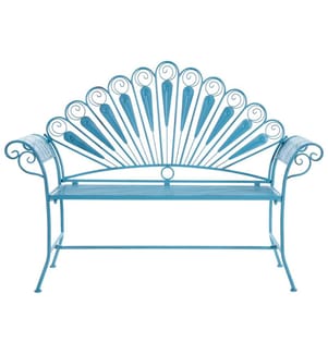 Banc de jardin PAVIA 146 cm Métal Bleu