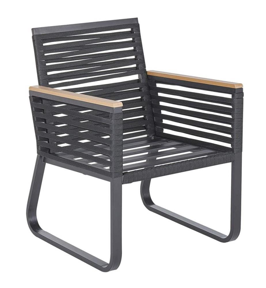 Set mit 2 Stühlen und Sitzkissen CANETTO Metall Schwarz