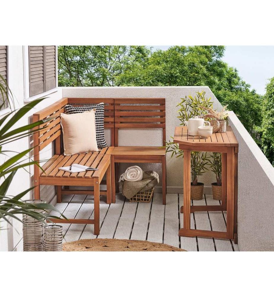 Panchina da giardino TREIA 110 cm Legno d'acacia Marrone