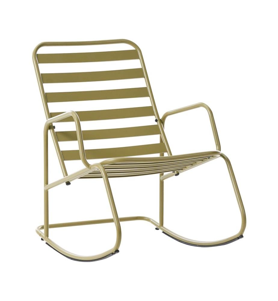 Fauteuil à bascule de jardin TURI Métal Vert olive