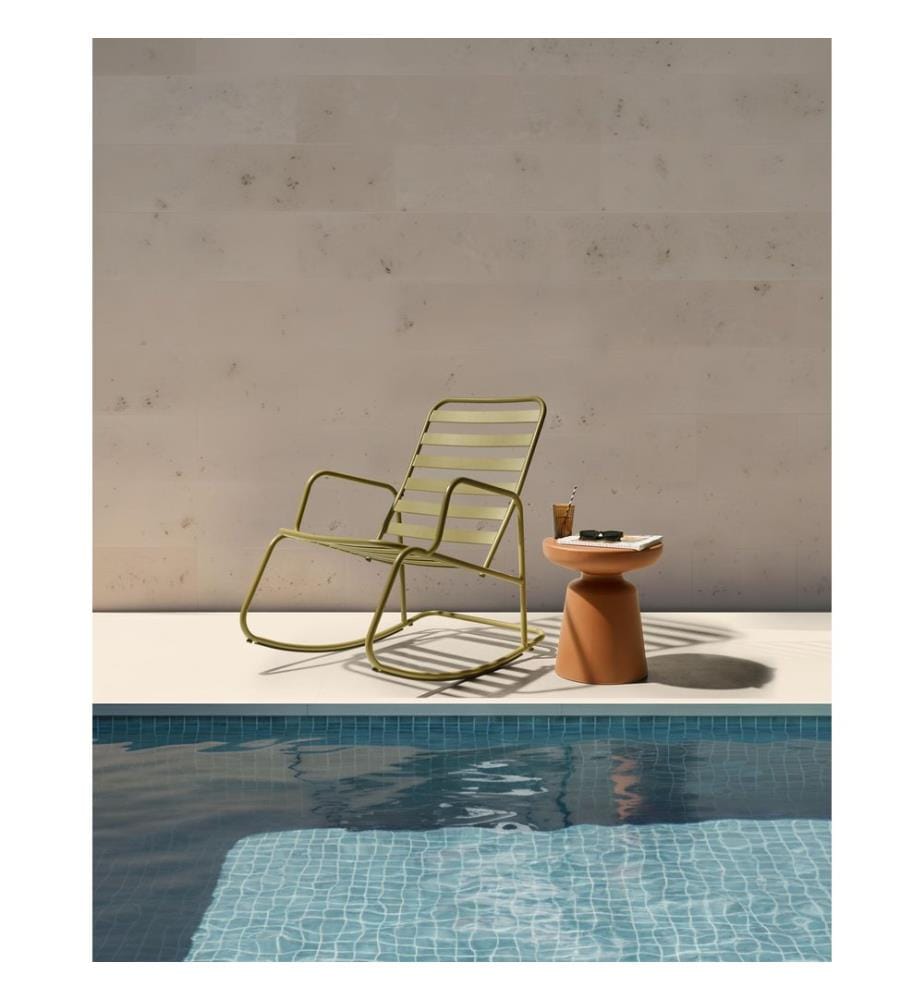Fauteuil à bascule de jardin TURI Métal Vert olive
