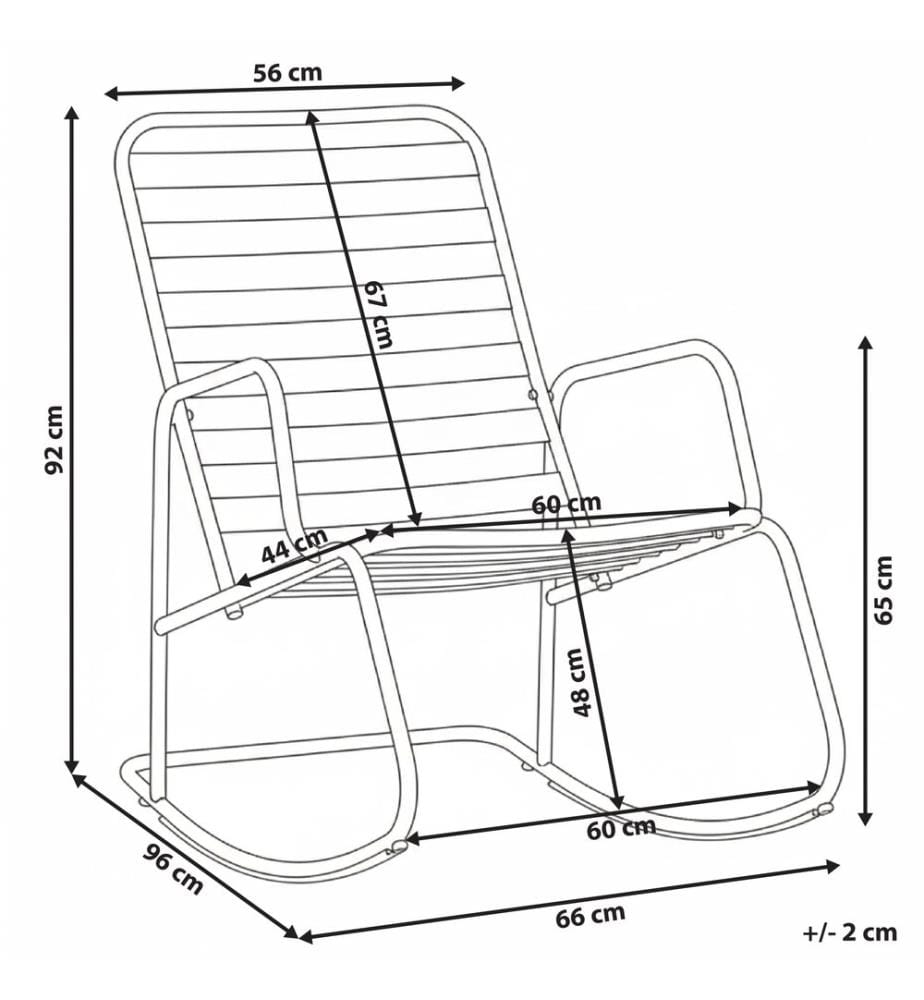 Fauteuil à bascule de jardin TURI Métal Vert olive