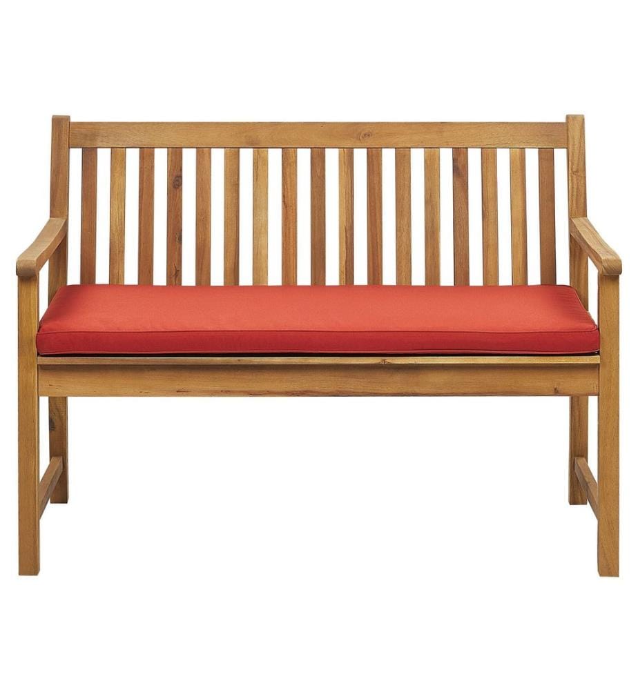 Panca da giardino con cuscino VIVARA 120 cm Legno di acacia certificato Rosso scuro