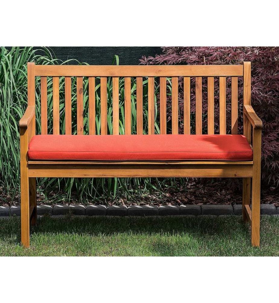 Panca da giardino con cuscino VIVARA 120 cm Legno di acacia certificato Rosso scuro