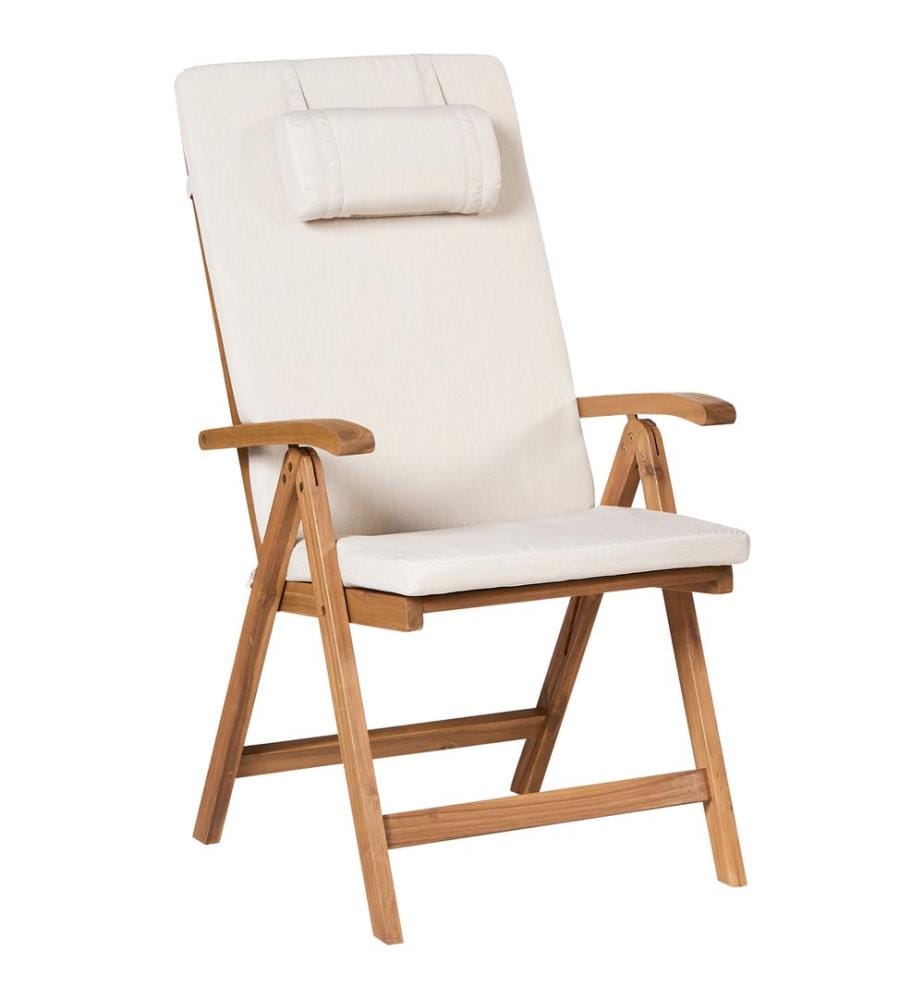 Set mit 2 Stühlen und Sitzkissen JAVA PREMIUM Akazienholz Hellbeige