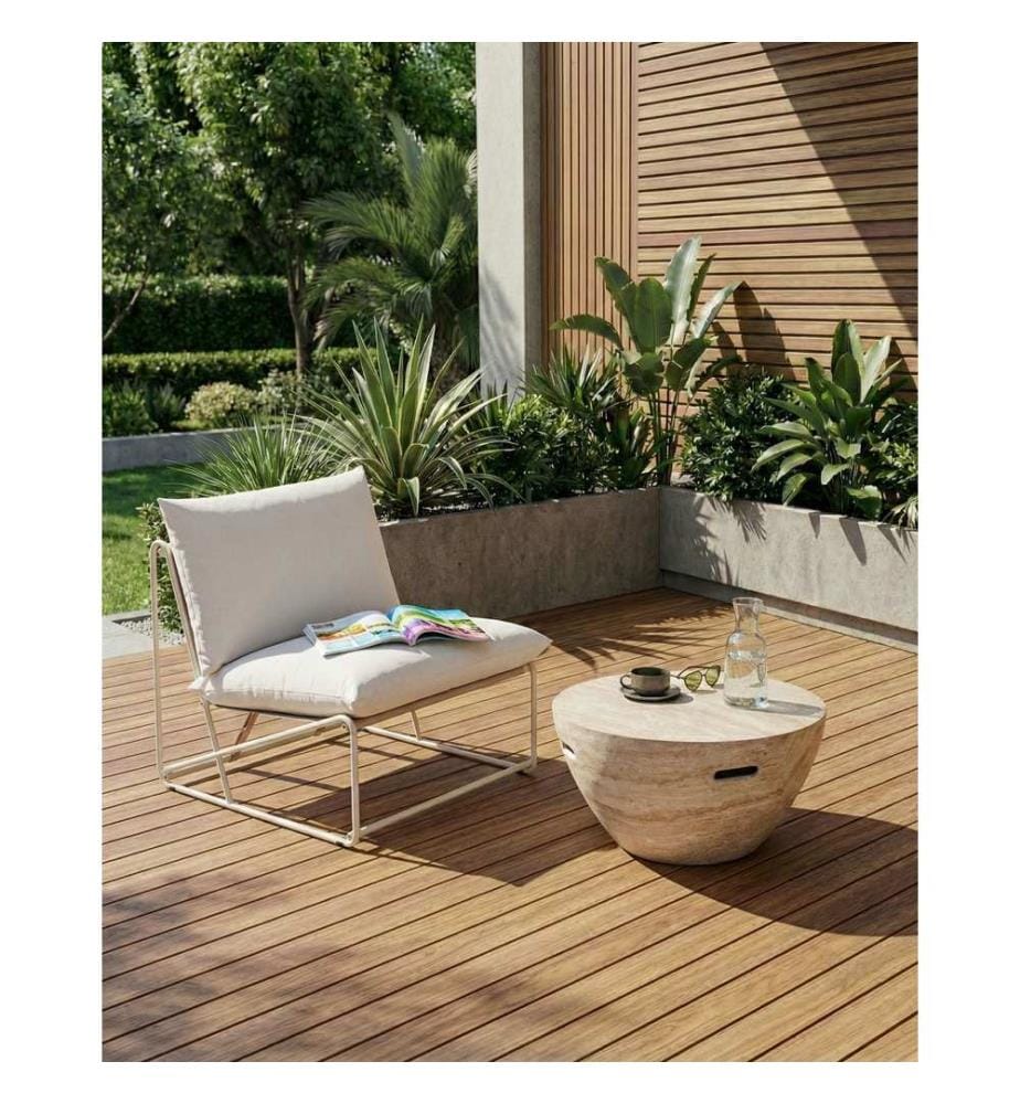 Stuhl mit Sitzkissen PICO Metall Hellbeige