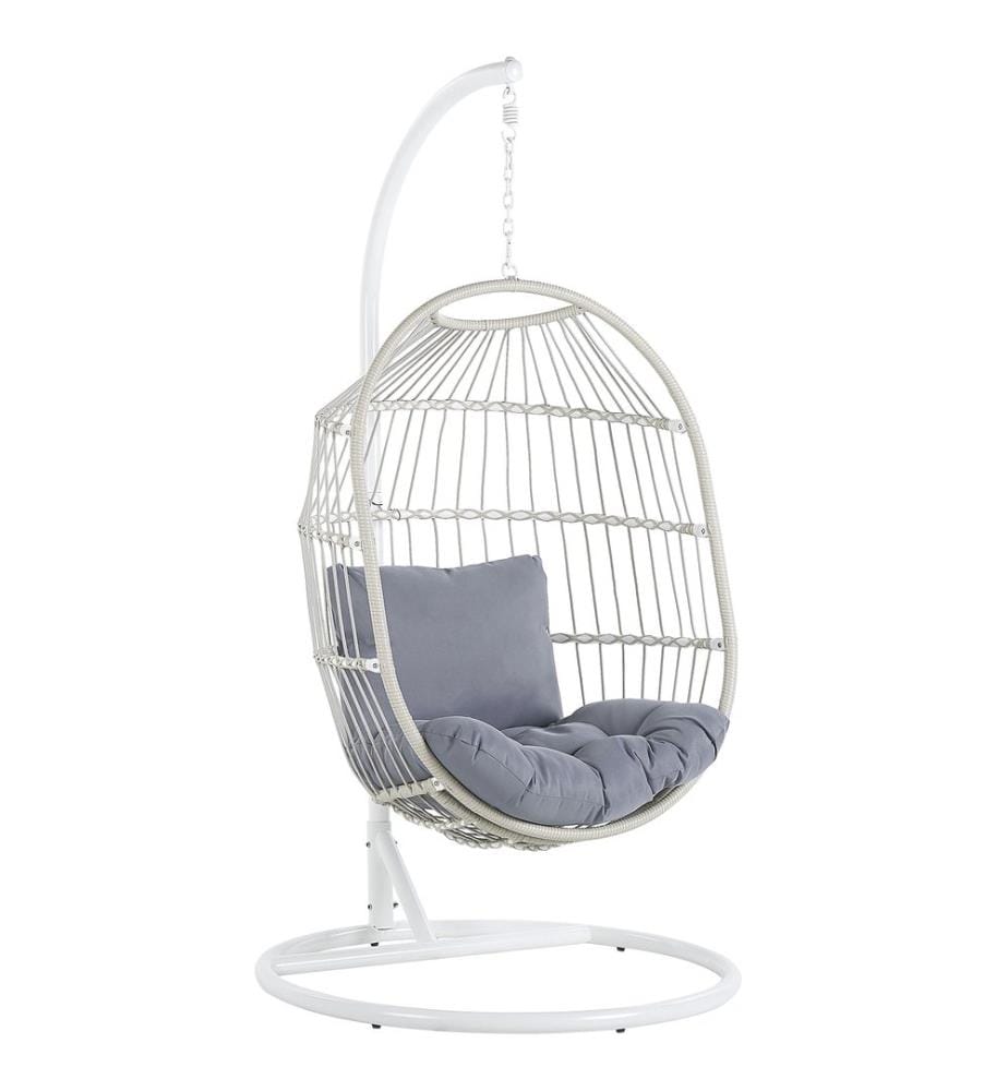 Hängesessel mit Gestell ALBA Polyrattan Weiss