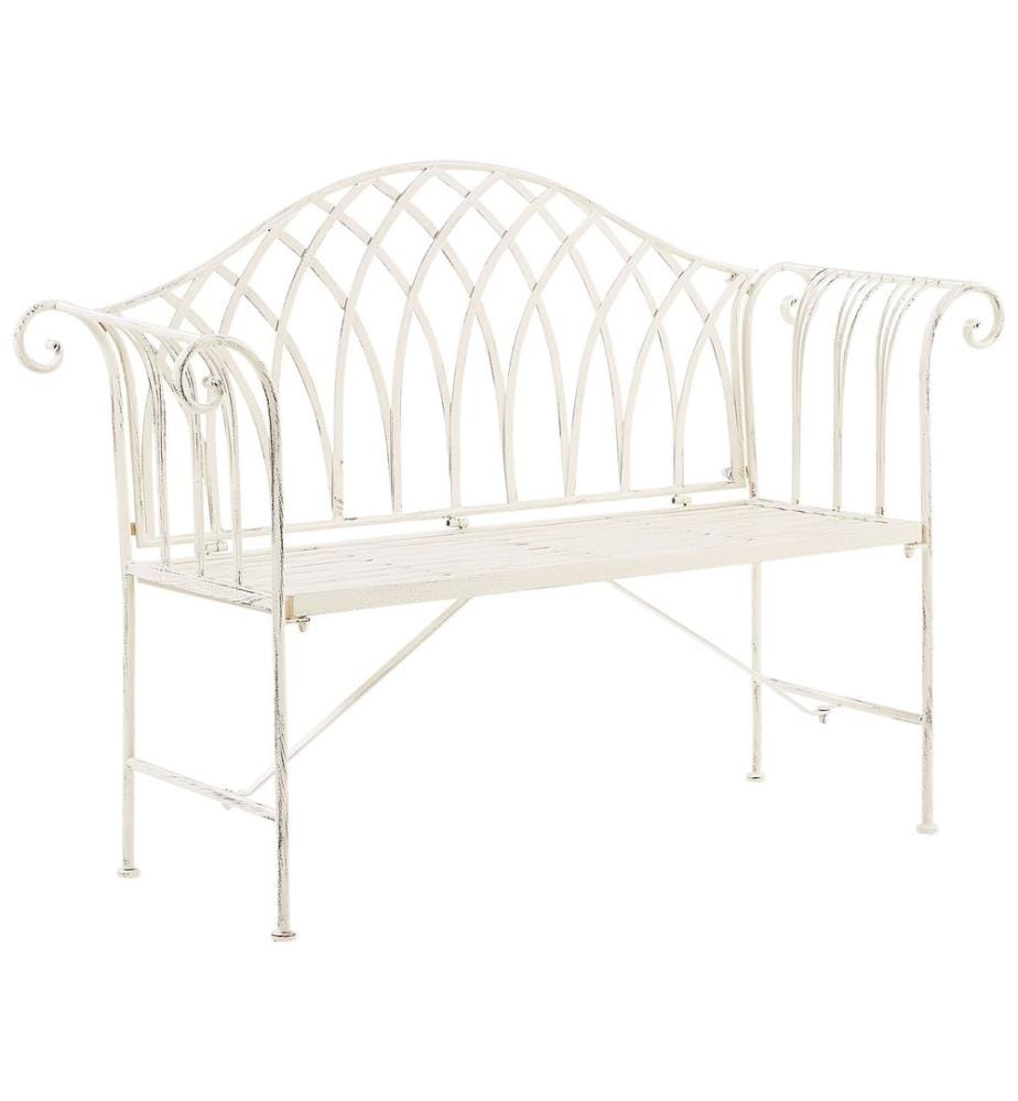 Panchina da giardino MILAZZO 130 cm Metallo Bianco