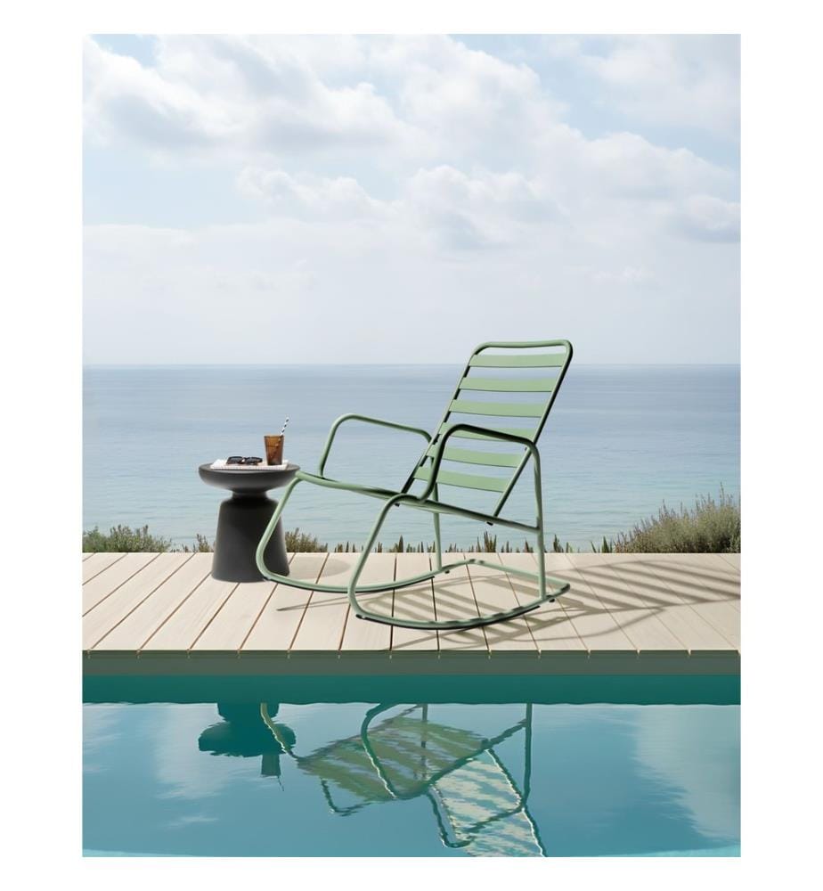 Fauteuil à bascule de jardin TURI Métal Vert