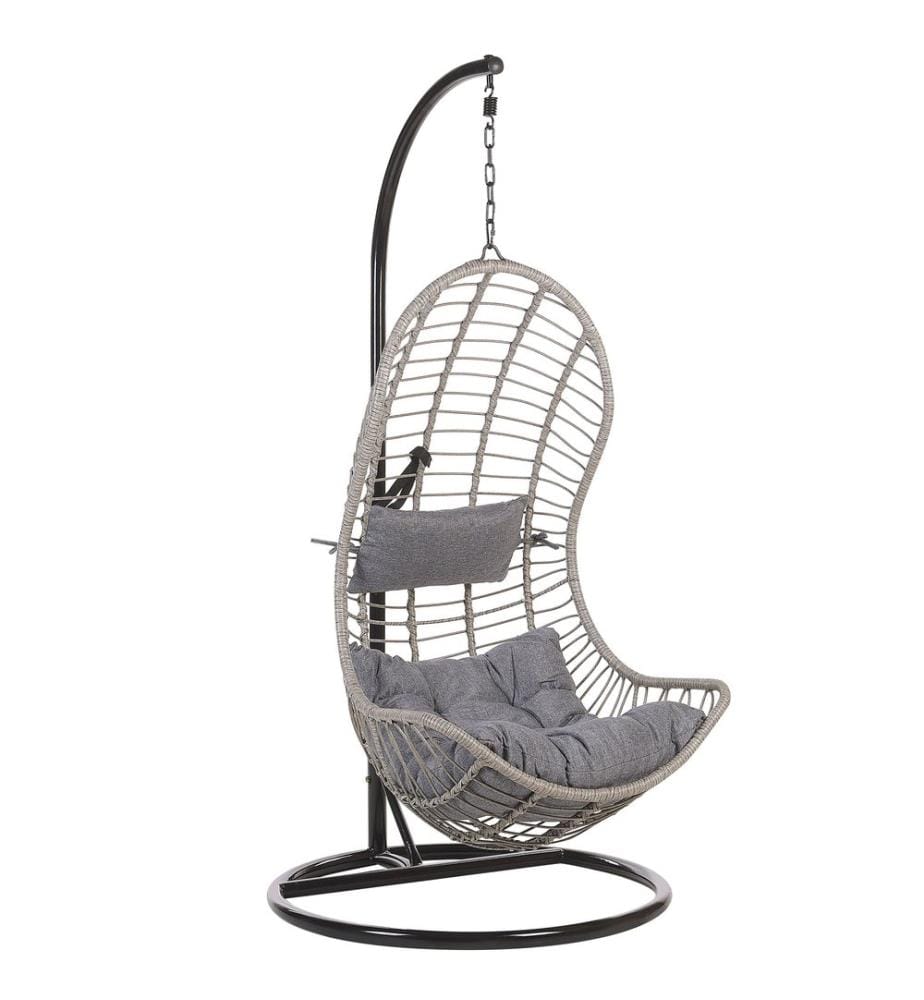 Hängesessel mit Gestell PINETO Polyrattan Grau