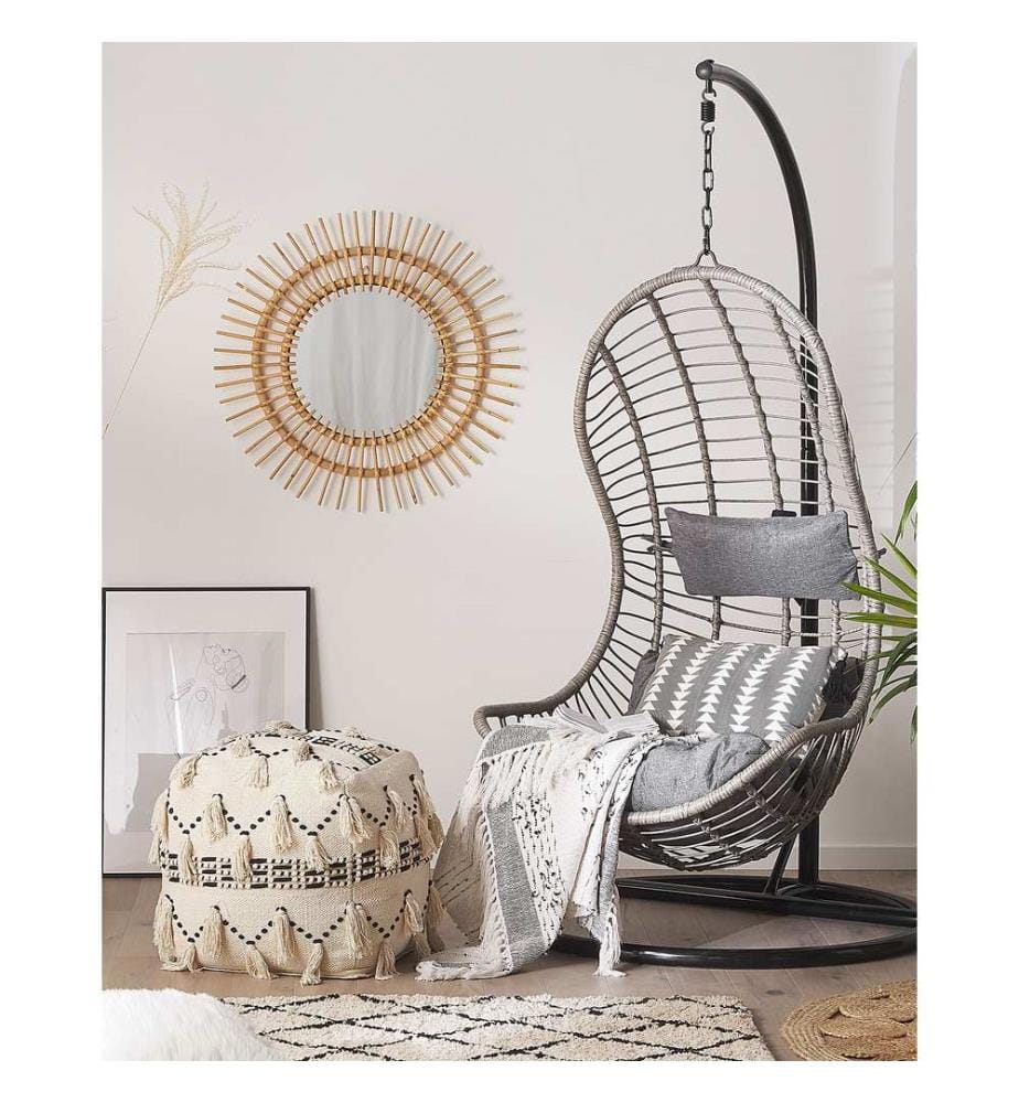 Hängesessel mit Gestell PINETO Polyrattan Grau