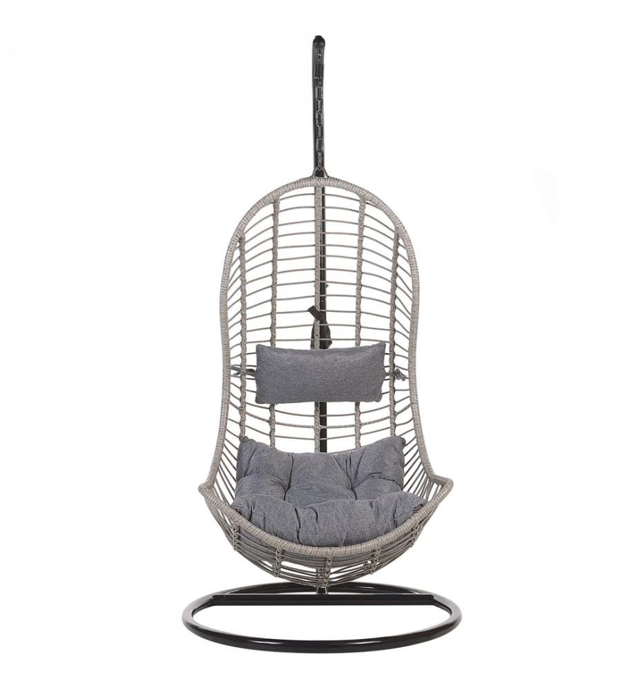Hängesessel mit Gestell PINETO Polyrattan Grau