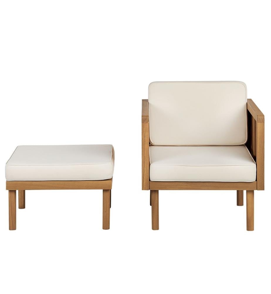 Fauteuil de jardin avec ottoman BARATTI Acacia Marron