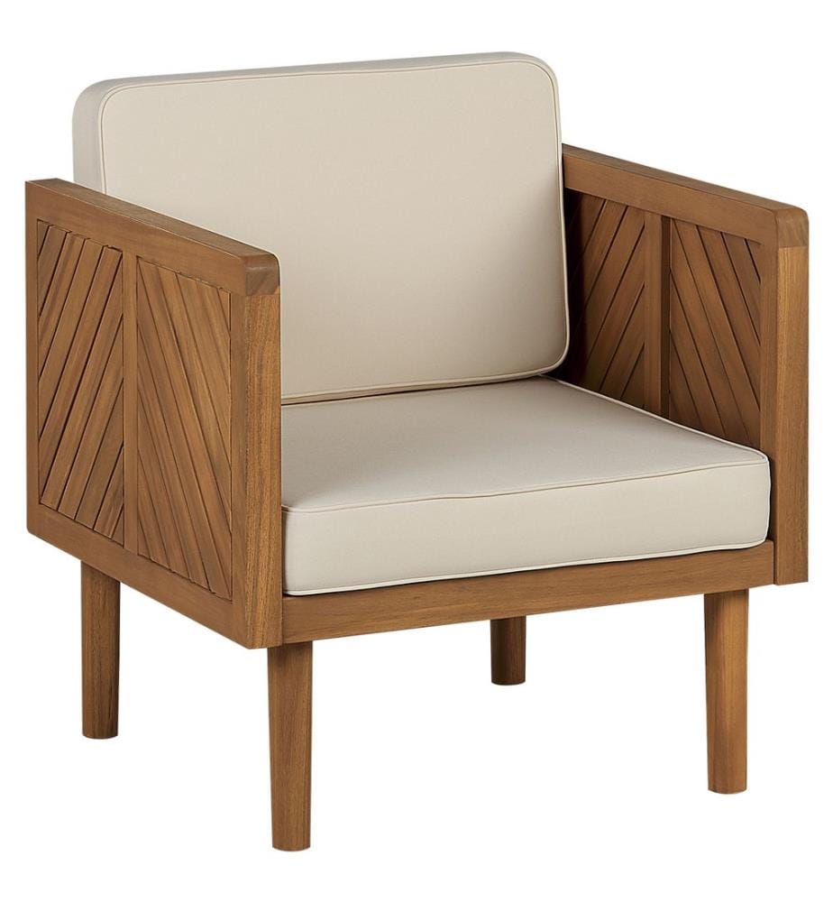 Fauteuil de jardin avec ottoman BARATTI Acacia Marron