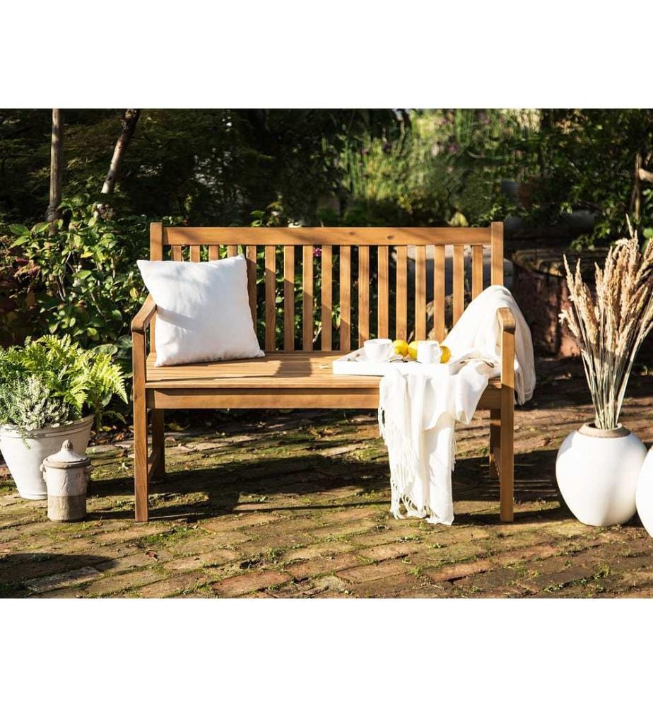 Panchina da giardino VIVARA 120 cm Legno di acacia certificato Marrone chiaro
