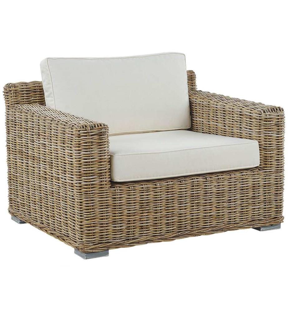 Gartensessel 2er Set ARDEA Rattan Hellbraun