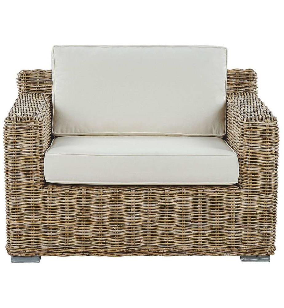 Gartensessel 2er Set ARDEA Rattan Hellbraun