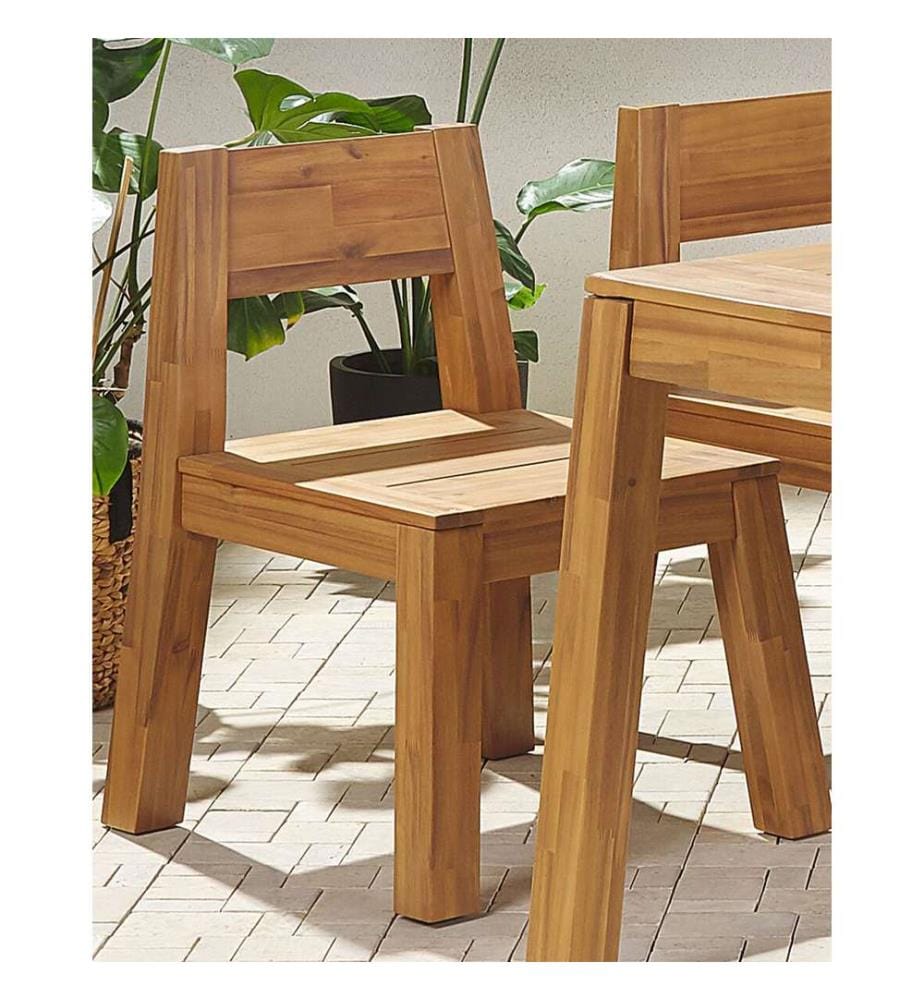 Lot de 2 chaises de jardin LIVORNO Acacia Marron