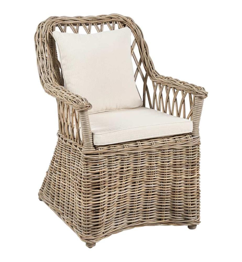 Lot de 2 chaises de jardin en rotin naturel MAROS II
