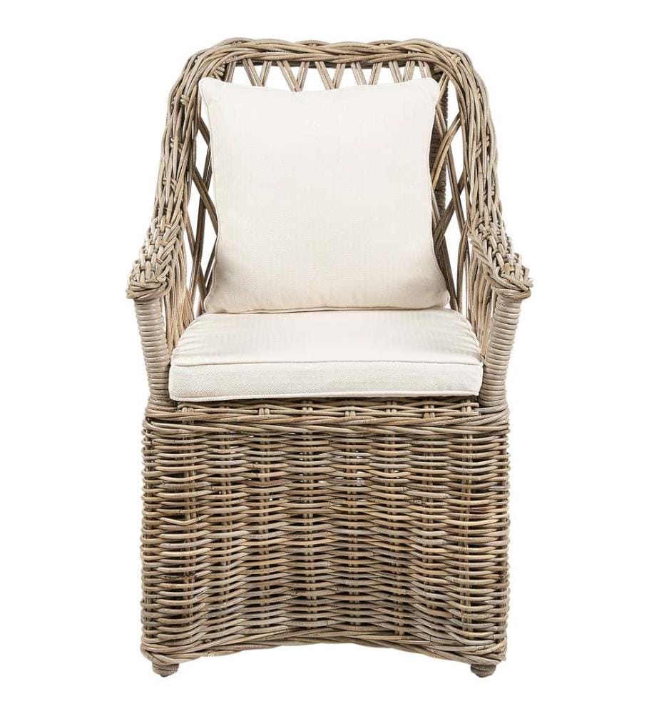 Lot de 2 chaises de jardin en rotin naturel MAROS II