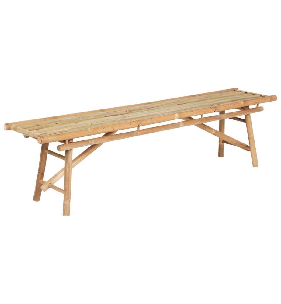 Set di 2 panche da giardino TINDARI 180 cm Legno di bambù Marrone chiaro