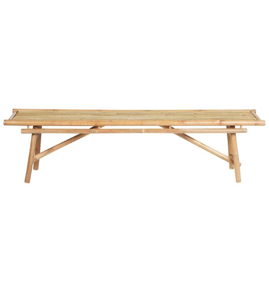 Set di 2 panche da giardino TINDARI 180 cm Legno di bambù Marrone chiaro