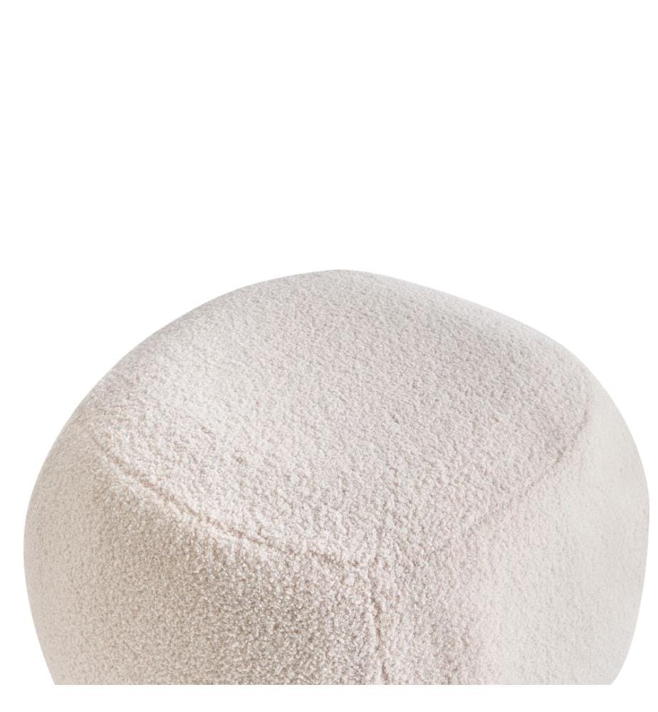 Pouf BARRON Bouclé Cremeweiss
