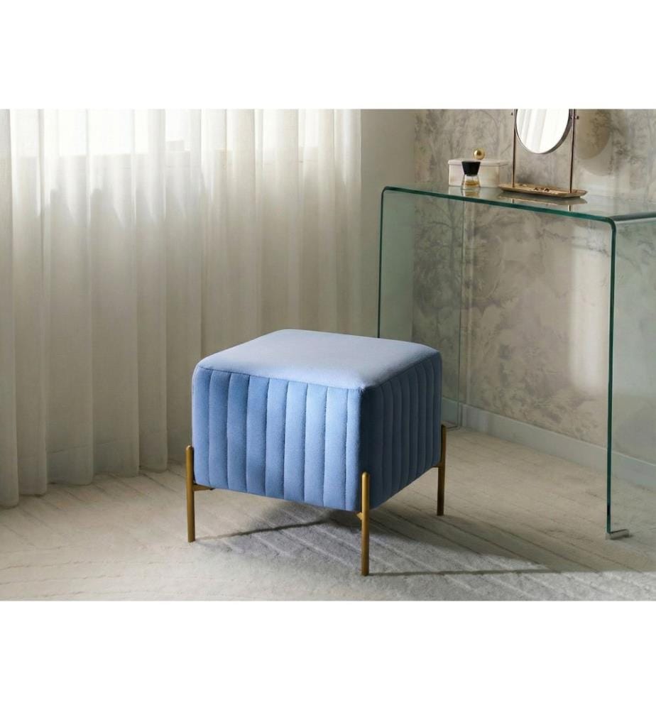 Hocker UTAH Samtstoff Blau