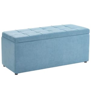 Storage Ottoman OREM Fabric 100 cm 40 cm Blue