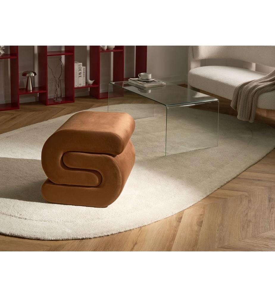 Pouf ARCADIA Velours Marron doré
