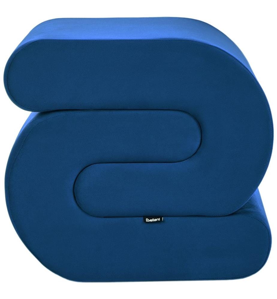 Pouf ARCADIA Samtstoff Marineblau