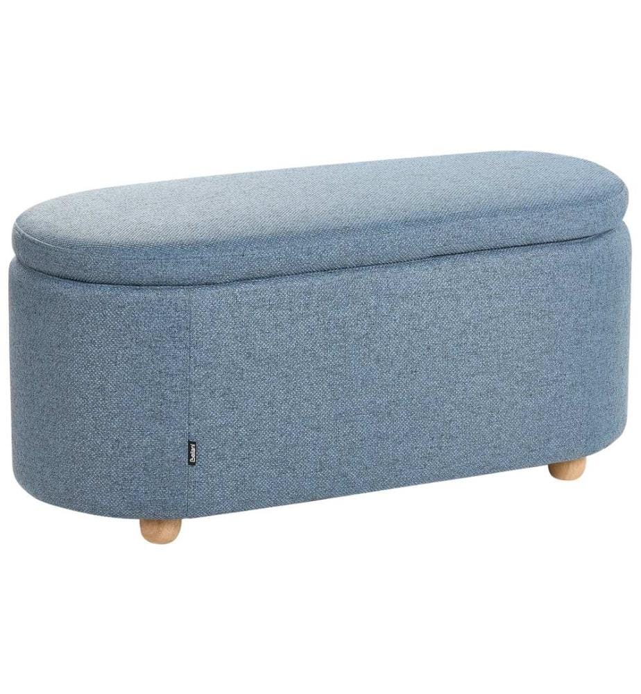 Storage Bench HAYWARD Fabric 98 cm 44 cm Blue