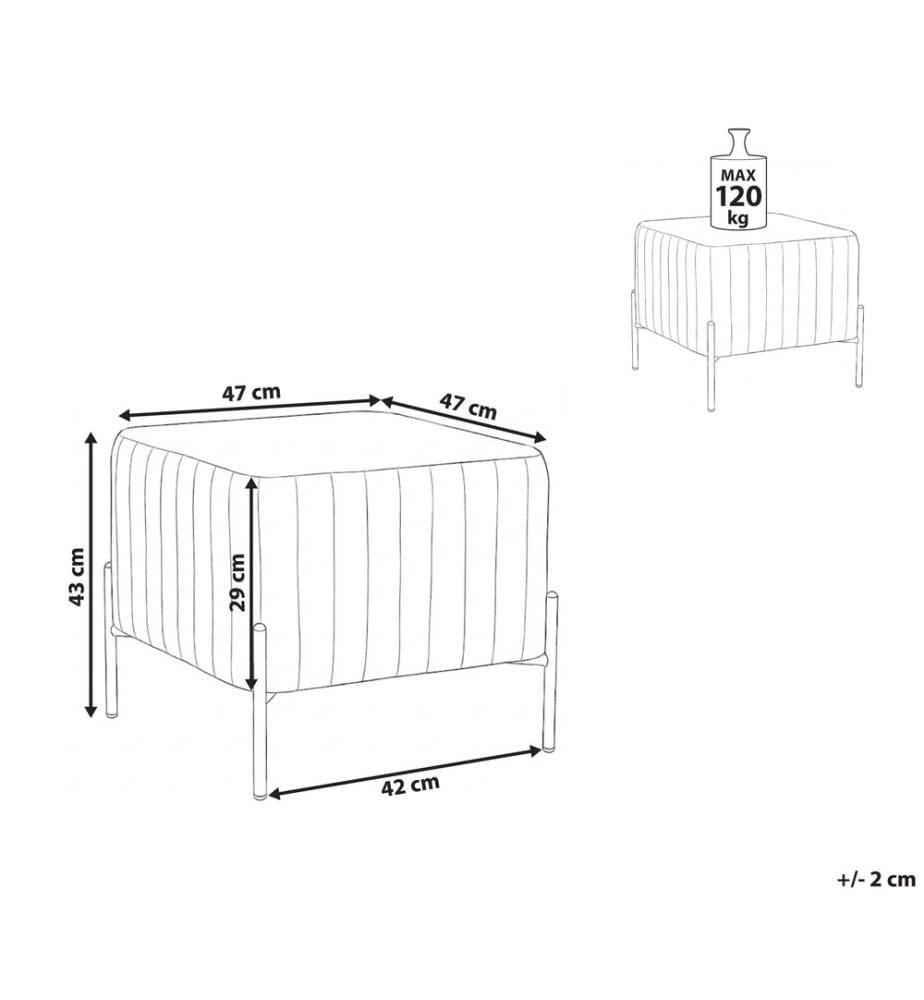 Hocker UTAH Samtstoff Dunkelbraun