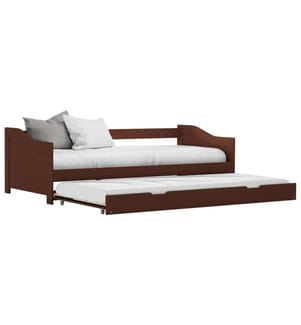 Ausziehsofa Bettgestell Dunkelbraun Kiefernholz 90×200 cm