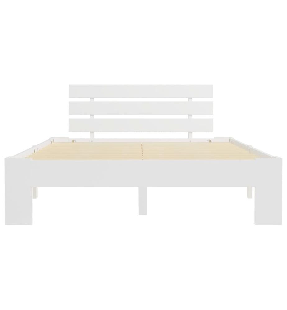 Cadre de lit sans matelas blanc bois de pin massif 120x200 cm