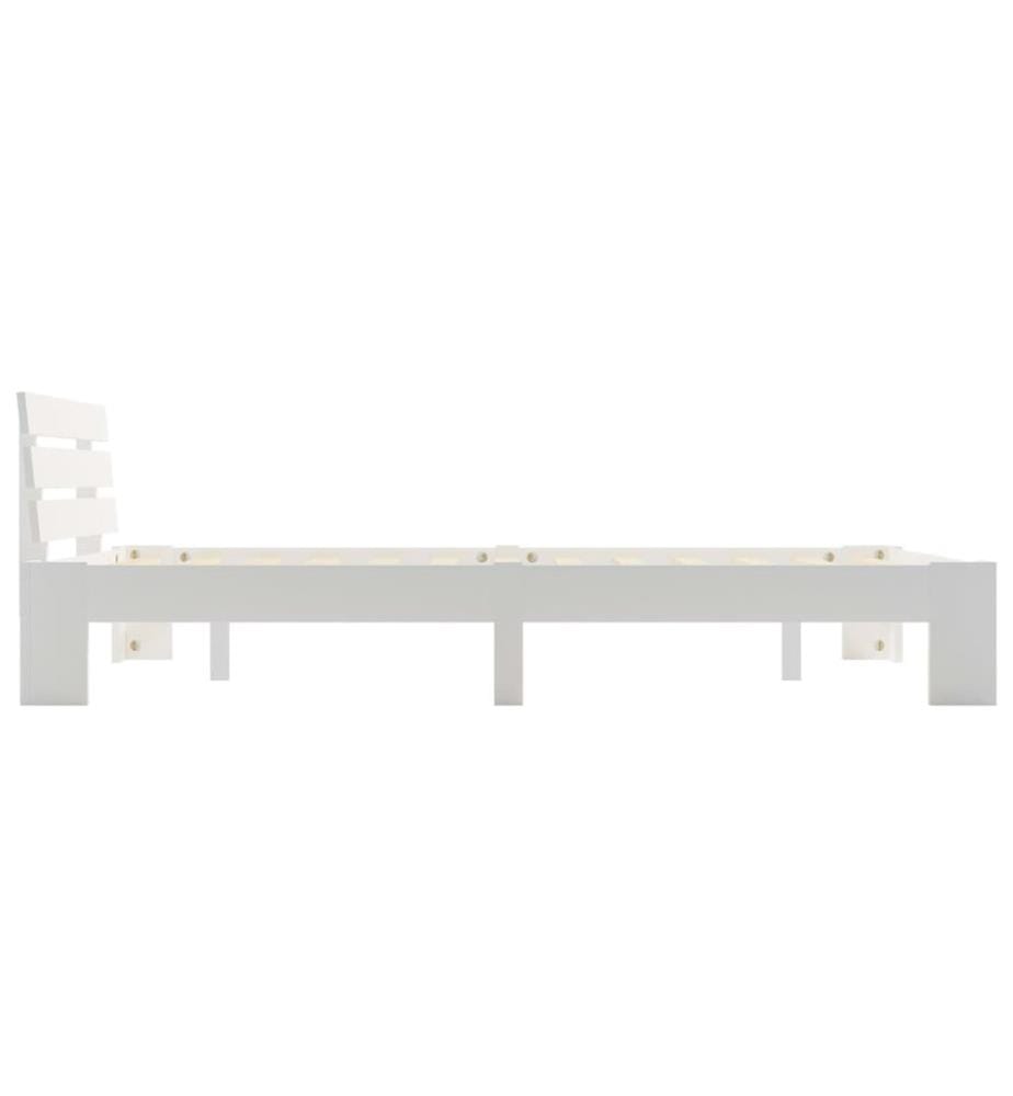 Cadre de lit sans matelas blanc bois de pin massif 120x200 cm