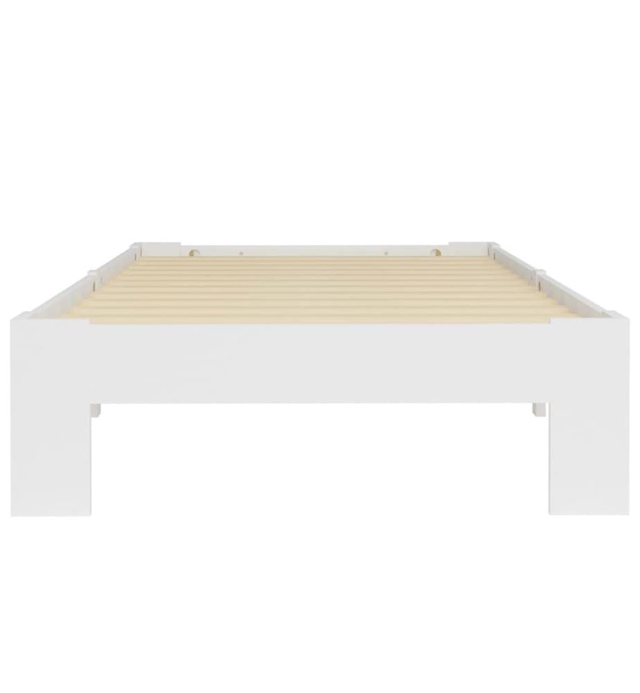 Cadre de lit sans matelas blanc bois de pin massif 90x200 cm
