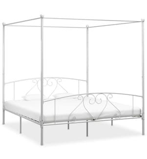 Himmelbett-Gestell Weiss Metall 180 x 200 cm